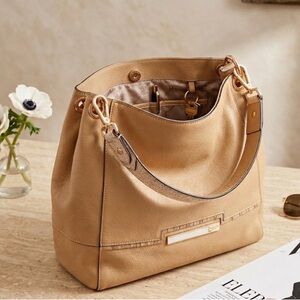 Calvin Klein Tan Leather Shoulder Bag